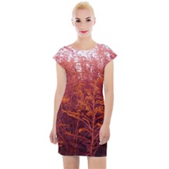 Red Goldenrod Cap Sleeve Bodycon Dress