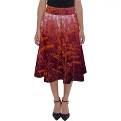 Red Goldenrod Perfect Length Midi Skirt by okhismakingart