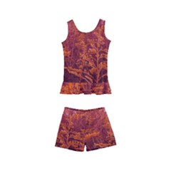 Red Goldenrod Kids  Boyleg Swimsuit