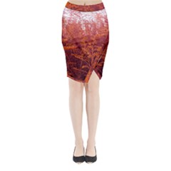 Red Goldenrod Midi Wrap Pencil Skirt by okhismakingart