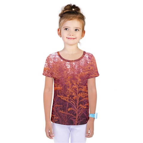 Red Goldenrod Kids  One Piece Tee by okhismakingart