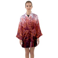 Red Goldenrod Long Sleeve Kimono Robe by okhismakingart