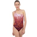 Red Goldenrod Classic One Shoulder Swimsuit View1