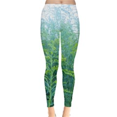 Turquoise Goldenrod Leggings  by okhismakingart