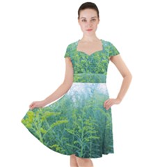 Turquoise Goldenrod Cap Sleeve Midi Dress by okhismakingart