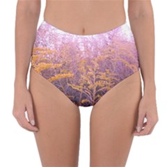 Pink Goldenrod Reversible High-waist Bikini Bottoms by okhismakingart