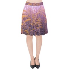 Pink Goldenrod Velvet High Waist Skirt by okhismakingart