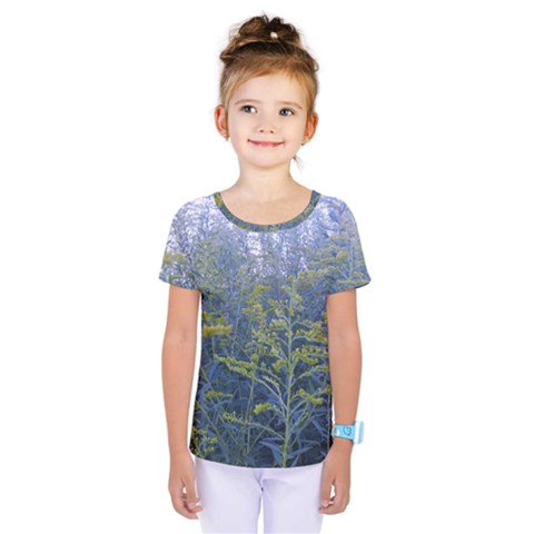 Blue Goldenrod Kids  One Piece Tee by okhismakingart