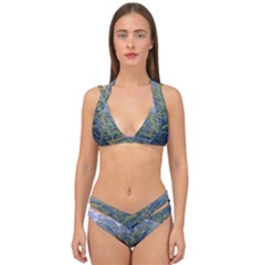 Blue Goldenrod Double Strap Halter Bikini Set