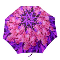 Pink And Blue Sideways Sumac Folding Umbrellas by okhismakingart