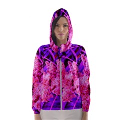 Pink And Blue Sideways Sumac Women s Hooded Windbreaker by okhismakingart