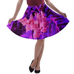 Pink And Blue Sideways Sumac A-line Skater Skirt by okhismakingart