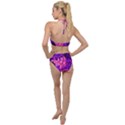 Pink and Blue Sideways Sumac Plunging Cut Out Swimsuit View2