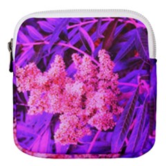 Pink And Blue Sideways Sumac Mini Square Pouch by okhismakingart