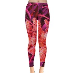 Pink Sideways Sumac Leggings  by okhismakingart