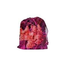 Pink Sideways Sumac Drawstring Pouch (small) by okhismakingart