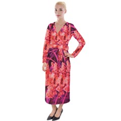 Pink Sideways Sumac Velvet Maxi Wrap Dress