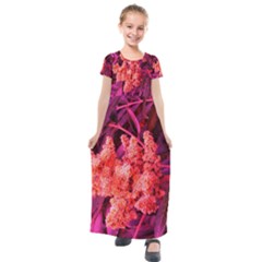 Pink Sideways Sumac Kids  Short Sleeve Maxi Dress