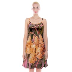 Pale Yellow And Green Sideways Sumac Spaghetti Strap Velvet Dress by okhismakingart