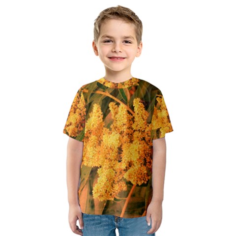 Yellow Sideways Sumac Kids  Sport Mesh Tee by okhismakingart