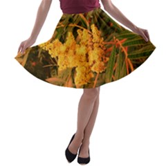 Yellow Sideways Sumac A-line Skater Skirt by okhismakingart