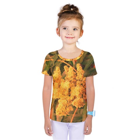 Yellow Sideways Sumac Kids  One Piece Tee by okhismakingart