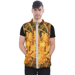 Yellow Sideways Sumac Men s Puffer Vest by okhismakingart