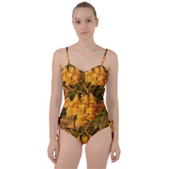 Yellow Sideways Sumac Sweetheart Tankini Set by okhismakingart