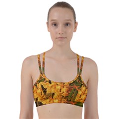 Yellow Sideways Sumac Line Them Up Sports Bra by okhismakingart