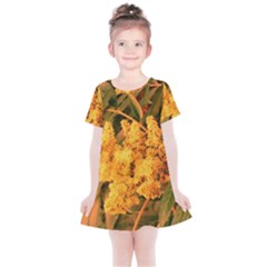 Yellow Sideways Sumac Kids  Simple Cotton Dress