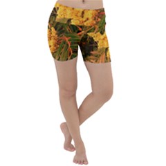 Yellow Sideways Sumac Lightweight Velour Yoga Shorts