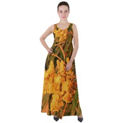 Yellow Sideways Sumac Empire Waist Velour Maxi Dress