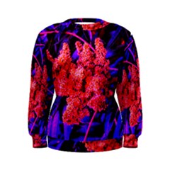 Red And Blue Sideways Sumac Women s Sweatshirt by okhismakingart