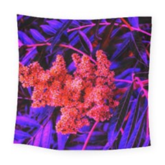 Red And Blue Sideways Sumac Square Tapestry (large)