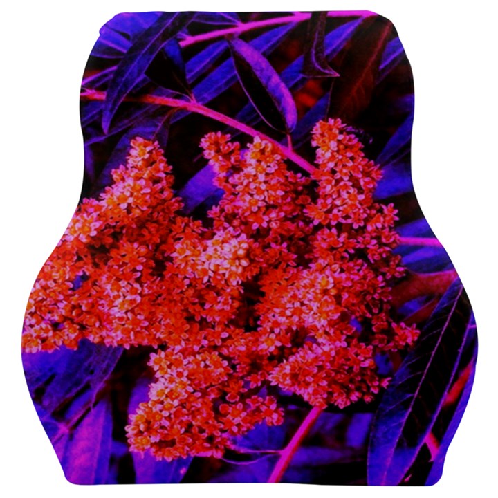 Red and Blue Sideways Sumac Car Seat Velour Cushion 