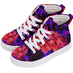 Red And Blue Sideways Sumac Kids  Hi-top Skate Sneakers by okhismakingart