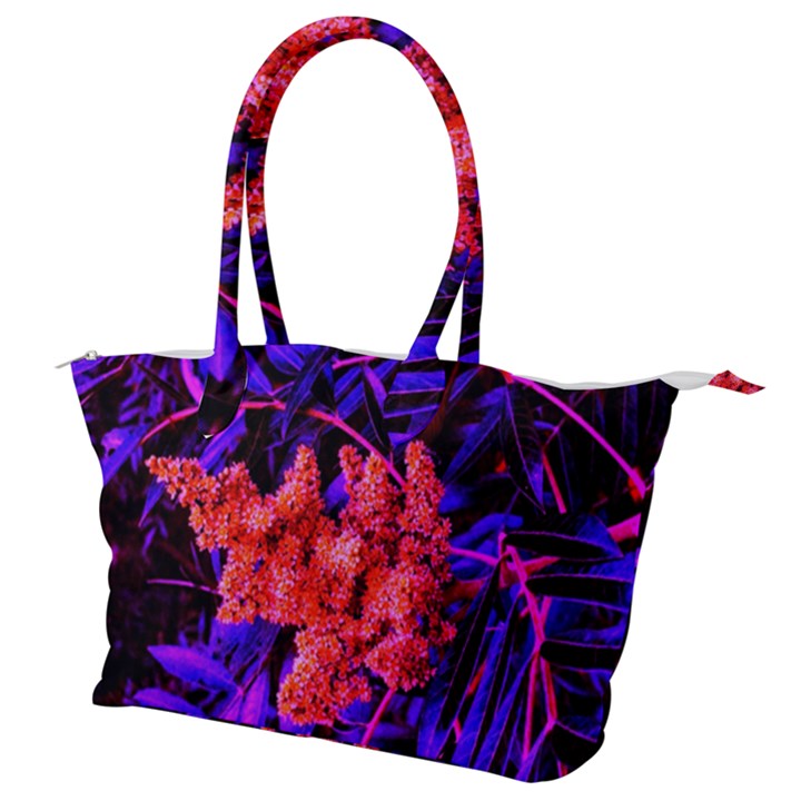 Red and Blue Sideways Sumac Canvas Shoulder Bag