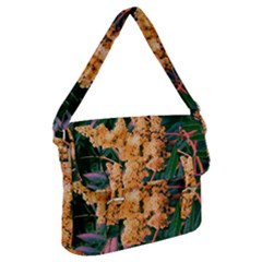 Green And Gold Sideways Sumac Buckle Messenger Bag by okhismakingart