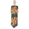 Green and Gold Sideways Sumac Quarter Sleeve Wrap Maxi Dress View2