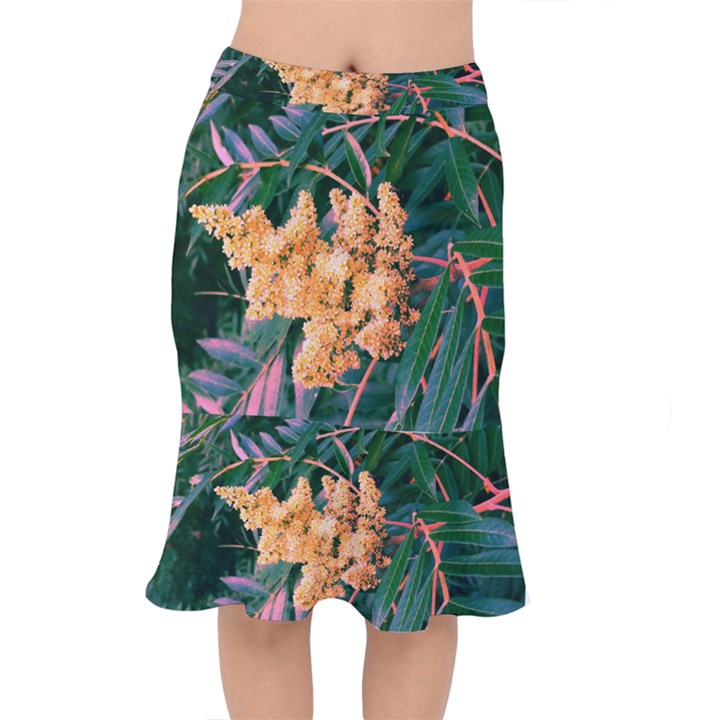 Green and Gold Sideways Sumac Mermaid Skirt