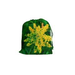 Yellow Sumac Bloom Drawstring Pouch (small) by okhismakingart