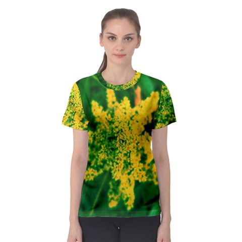 Yellow Sumac Bloom Women s Sport Mesh Tee by okhismakingart