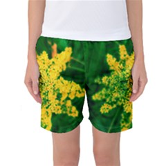 Yellow Sumac Bloom Women s Basketball Shorts by okhismakingart