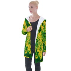 Yellow Sumac Bloom Longline Hooded Cardigan