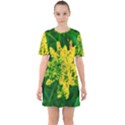 Yellow Sumac Bloom Sixties Short Sleeve Mini Dress View1