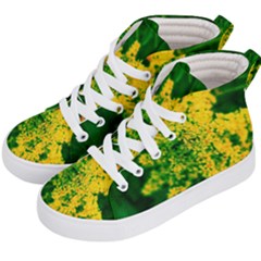 Yellow Sumac Bloom Kids  Hi-top Skate Sneakers by okhismakingart