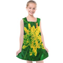 Yellow Sumac Bloom Kids  Cross Back Dress