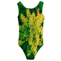 Yellow Sumac Bloom Kids  Cut-out Back One Piece Swimsuit