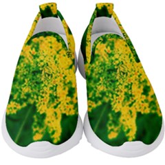 Yellow Sumac Bloom Kids  Slip On Sneakers