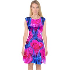 Rose Bowls Capsleeve Midi Dress by okhismakingart